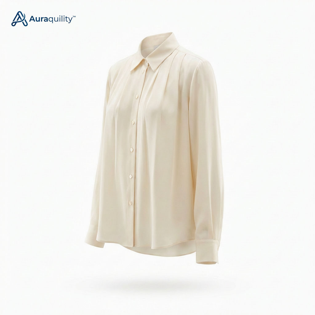 Auraquility™ Soft Ivory Tailored Button Shirt