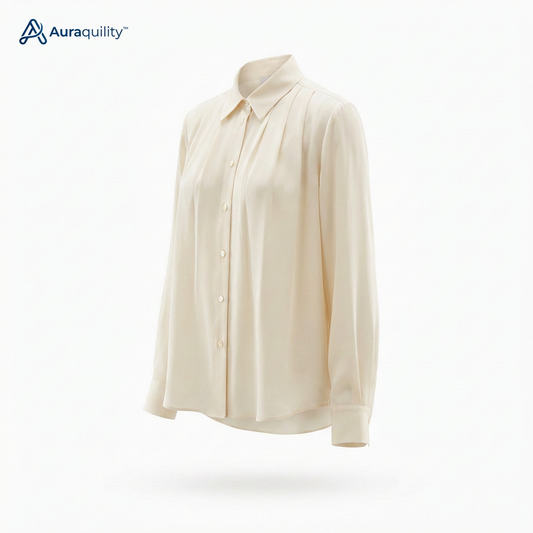 Auraquility™ Soft Ivory Tailored Button Shirt