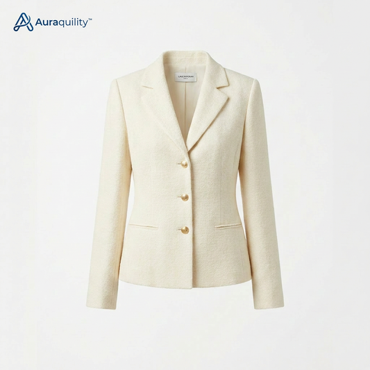 Auraquility™ Soft Ivory Tailored Button Shirt