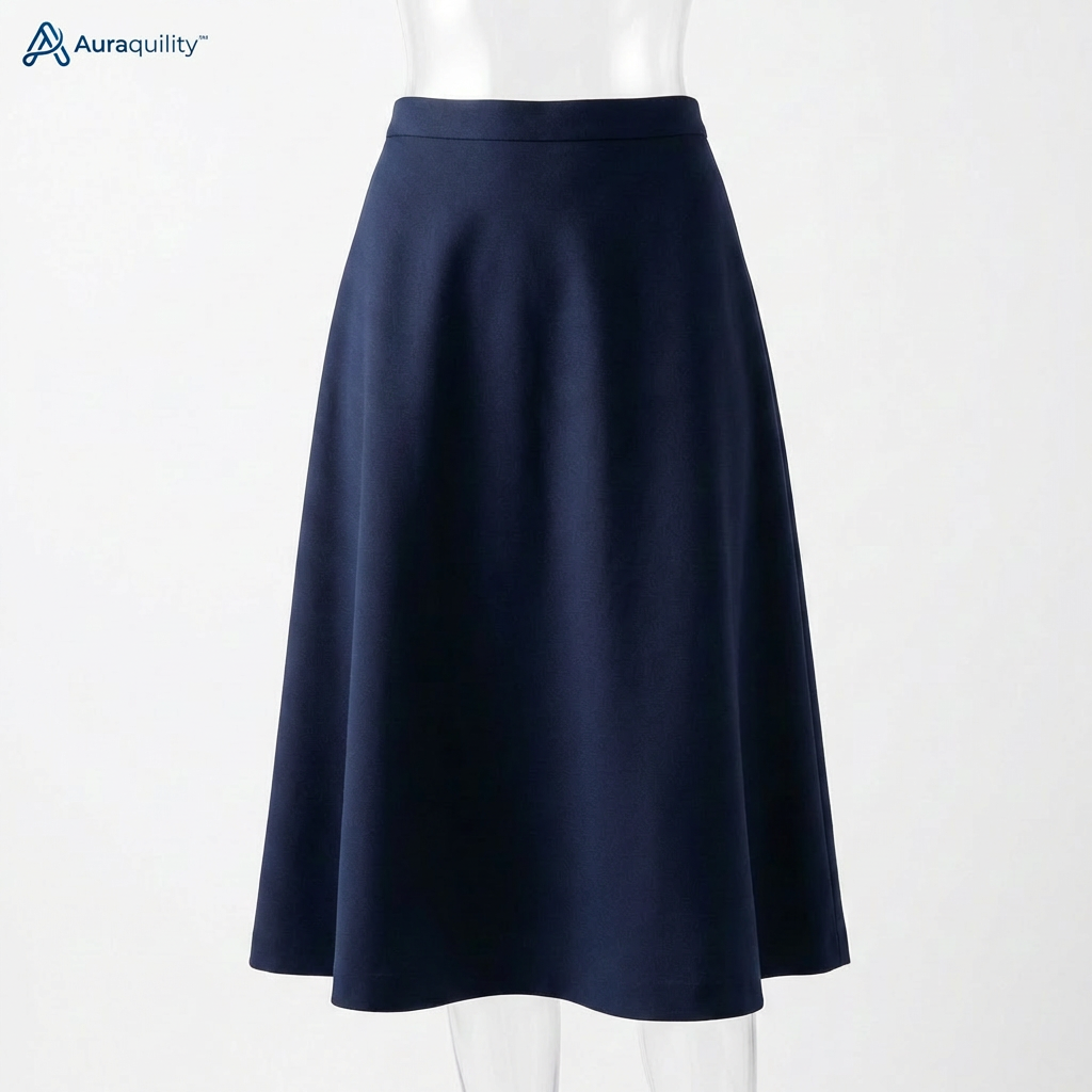 Auraquility™ Midnight Arc A-Line Midi Skirt