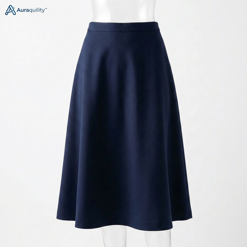 Auraquility™ Midnight Arc A-Line Midi Skirt